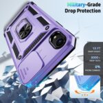 Weycolor for iPhone XR Case with Camera Lens Cover, HD Screen Protector, 10 FT Military Grade Drop Protection, Magnetic Ring Holder Kickstand Protective Phone Case, Lavender - Image 5