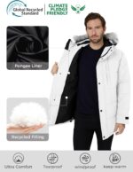 wantdo Men's Winter Jacket Thicken Winter Coat Warm Puffer Jacket with Faux Fur Hood - Image 4
