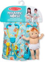 Melissa & Doug Pediatric Nurse Costume Role Play Set (8 pcs) - Includes Baby Doll, Stethoscope - Image 4