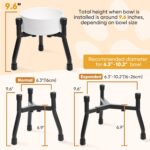 Elevated Dog Bowls [ 2 Pack ], Adjustable Metal Raised Raised Dog Bowl Stand for Medium & Large Dogs, Adjustable Wide 6.3"-10.2",3 Height Adjustment(Bowl Not Included) - Image 4