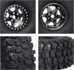 Hobbypark 1.9 Beadlock Wheels and Tires 120mm / 4.72inch Height and Mounting Install Tool for 1/10 RC Crawler with Foam Inserts,Set of 4 (Black) - Image 6