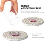 Absorbent Car Coasters for Cup Holders, 2 Pack Universal Anti Slip Ceramic Cup Coaster for Women Men 2.56 Inch Car Interior Accessories - Bow Tie Cherry Leopard 008 - Image 5