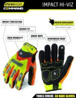 Ironclad Command Impact Work Gloves; Touch Screen Gloves Conductive Palm & Fingers, Impact Protection, Machine Washable - Image 8