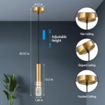 Pendant Lights Kitchen Island, Crystal Pendant Light Fixtures Mini 6W LED Modern Kitchen Pendant Lighting Over Sink and Living Room and Bedroom (Gold 2 Pack) - Image 3