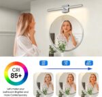 Modern Bathroom Vanity Light 32 inch, 20W Dimmable 6CCT Led Bathroom Light Fixture Over Mirror, Silver Bar Vanity Light for Mirror FCC Certificated - Image 9