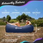 Nevlers 2 Pack Inflatable Loungers Air Sofa Couch | Perfect for Beach Chair Camping Chairs or Portable Hammock |Travel Bag Pouch, Pegs & 3 Pockets| Movie Seating & Camping Accessories Blow Up Lounger - Image 3