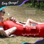 Nevlers 2 Pack Inflatable Loungers Air Sofa Couch | Perfect for Beach Chair Camping Chairs or Portable Hammock |Travel Bag Pouch, Pegs & 3 Pockets| Movie Seating & Camping Accessories Blow Up Lounger - Image 9