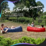Nevlers 2 Pack Inflatable Loungers Air Sofa Couch | Perfect for Beach Chair Camping Chairs or Portable Hammock |Travel Bag Pouch, Pegs & 3 Pockets| Movie Seating & Camping Accessories Blow Up Lounger - Image 10