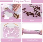 Dog Cat Mat for Food and Water,Rapid Absorbent Pet Feeding Mat, Bone Shaped Dog Placemat Bowl Mat with Rubber Backing,No Stains Pet Food Mats Indoor, Pet Accessories Supplies,Pink 16"×24" - Image 6