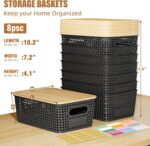 Plastic Storage Bins with Bamboo Lid, Stackable Storage Bins with Lids & Labels for Organizing, Storage Bins for shelves, Closet, Office, Drawer, Cabinet & Pantry,Nursery Organization - Image 4