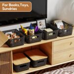Plastic Storage Bins with Bamboo Lid, Stackable Storage Bins with Lids & Labels for Organizing, Storage Bins for shelves, Closet, Office, Drawer, Cabinet & Pantry,Nursery Organization - Image 6
