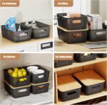 Plastic Storage Bins with Bamboo Lid, Stackable Storage Bins with Lids & Labels for Organizing, Storage Bins for shelves, Closet, Office, Drawer, Cabinet & Pantry,Nursery Organization - Image 8