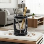Radicaln Marble Pen Holder Black Zebra 4" Inches Handmade Pencil Holder for Desk, Ideal for School Stationery, Office, Desk & Makeup Accessories - Image 3