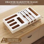 Bamboo Foil and Plastic Wrap Organizer for Kitchen Drawer, 2024 New 9 in 1 Plastic Bag Organizer Organization and Storage, Food Storage Bag Organizer with Labels for Quart Gallon Snack (White) - Image 7
