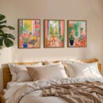 Modern Henri Matisse Wall Art Open Window Wall Decor Paintings, Pink Landscape Poster Canvas Prints Aesthetic for Bedroom Living Room 16x24 inch Wood Framed - Image 3