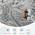 6x9 Washable Area Rug for Living Room: Modern Abstract Rugs Soft Non-Slip Low-Pile Indoor Floor Carpet for Bedroom, Dining Room, Nursery (BlueGreyBrown, 6'x9') - Image 5