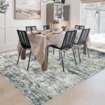 6x9 Washable Area Rug for Living Room: Modern Abstract Rugs Soft Non-Slip Low-Pile Indoor Floor Carpet for Bedroom, Dining Room, Nursery (BlueGreyBrown, 6'x9') - Image 8