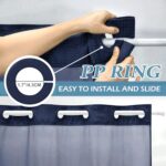 Hookless Shower Curtain with Snap in Liner,Easy Install Hotel Style Waffle Shower Curtain for Bathroom with See Through Top Window,Waterproof &Washable,71Wx86H,Navy - Image 3