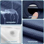 Hookless Shower Curtain with Snap in Liner,Easy Install Hotel Style Waffle Shower Curtain for Bathroom with See Through Top Window,Waterproof &Washable,71Wx86H,Navy - Image 6