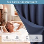 Hookless Shower Curtain with Snap in Liner,Easy Install Hotel Style Waffle Shower Curtain for Bathroom with See Through Top Window,Waterproof &Washable,71Wx86H,Navy - Image 7