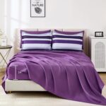 WONGS BEDDING Comforter Set Queen, 7 Pieces Purple Bed in a Bag, Boho Striped Comforter with Sheet Set, Soft Lightweight Bedding Set for All Seaon (90"×90") - Image 4