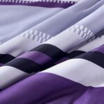 WONGS BEDDING Comforter Set Queen, 7 Pieces Purple Bed in a Bag, Boho Striped Comforter with Sheet Set, Soft Lightweight Bedding Set for All Seaon (90"×90") - Image 7