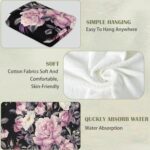 Hand Towels Set of 2, 18x 24 Inch Groovy Floral Roses Bathroom Towel Soft Absorbent Kitchen Hotel Spa Gym Towel Thanksgiving Decor Gifts - Image 4