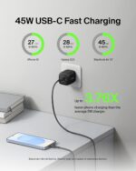 Belkin 45W Dual USB C Charger Block, PD3.0 w/ GaN - Super Fast Charging - Samsung Galaxy S25, Apple iPhone 17, Air, Pro, Pro Max, iPad, MacBook, AirPods, Apple Watch, Nintendo Switch 2 & More - Black - Image 3