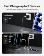 Belkin 45W Dual USB C Charger Block, PD3.0 w/ GaN - Super Fast Charging - Samsung Galaxy S25, Apple iPhone 17, Air, Pro, Pro Max, iPad, MacBook, AirPods, Apple Watch, Nintendo Switch 2 & More - Black - Image 4