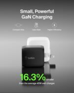 Belkin 45W Dual USB C Charger Block, PD3.0 w/ GaN - Super Fast Charging - Samsung Galaxy S25, Apple iPhone 17, Air, Pro, Pro Max, iPad, MacBook, AirPods, Apple Watch, Nintendo Switch 2 & More - Black - Image 5