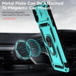 for iPhone X/iPhone Xs Case with Camera Lens Cover HD Screen Protector, Military Grade Drop Protection Magnetic Ring Holder Kickstand Protective Phone Case for iPhone X/Xs 5.8 inch (Mint) - Image 4