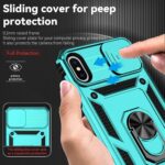for iPhone X/iPhone Xs Case with Camera Lens Cover HD Screen Protector, Military Grade Drop Protection Magnetic Ring Holder Kickstand Protective Phone Case for iPhone X/Xs 5.8 inch (Mint) - Image 5