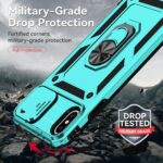 for iPhone X/iPhone Xs Case with Camera Lens Cover HD Screen Protector, Military Grade Drop Protection Magnetic Ring Holder Kickstand Protective Phone Case for iPhone X/Xs 5.8 inch (Mint) - Image 6