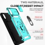 for iPhone X/iPhone Xs Case with Camera Lens Cover HD Screen Protector, Military Grade Drop Protection Magnetic Ring Holder Kickstand Protective Phone Case for iPhone X/Xs 5.8 inch (Mint) - Image 9