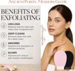 Ancestoria Korean Exfoliating Gloves for Shower, Pink and Black, 2-Pack, Deep Exfoliating Mitts for Body, Reusable and Chemical-Free, A HerTime2 Brand - Image 7