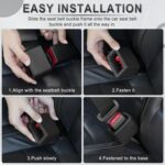 Amiss 2PCS Seat Belt Buckle Holder, Universal Silicone Rear Seat Belt Booster & Fixer for Easy Access, Keeping Receptacle Upright, Car Interior Accessories-Fits Most Cars (Black) - Image 4