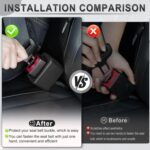 Amiss 2PCS Seat Belt Buckle Holder, Universal Silicone Rear Seat Belt Booster & Fixer for Easy Access, Keeping Receptacle Upright, Car Interior Accessories-Fits Most Cars (Black) - Image 6