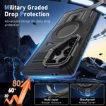 ATUMP Magnetic for Galaxy S23 Ultra | S22 Ultra Case with [2 Pcs HD Screen Protector], |Compatible with MagSafe| Built-in Stash Stand Shockproof Protective Case for S22 Ultra / S23 Ultra, Black - Image 5