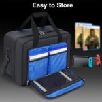 Carrying Case Fit for PS5, Travel Thickened Protective Bag Compatible with Playstation 5 Console, Headset, PS5 Controller, Game Discs, and Gaming Accessories, All Black - Image 3