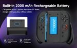 JLGK Nintendo Switch JoyCon Charging Grip, 2000mAh Rechargeable Battery, Magnetic Controller Handle with Charging Indicator - Image 6