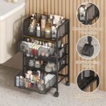 5-Tier Craft Organizer Cart with Wheels-Storage Cart with Drawers,Lockable Wheels Rolling Utility Cart,Makeup Cart with DIY Divider,Office Supply Organizer Storage for Studio,Office,Bedroom,Black - Image 7