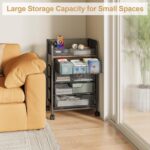 5-Tier Craft Organizer Cart with Wheels-Storage Cart with Drawers,Lockable Wheels Rolling Utility Cart,Makeup Cart with DIY Divider,Office Supply Organizer Storage for Studio,Office,Bedroom,Black - Image 8