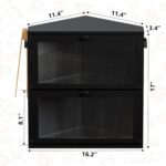 WOWLIVE Corner Bread Box for Kitchen Countertop, Large Double Layer Bread Storage Container for Homemade Bread, Black Bread Holder for Kitchen Counter, Under Cabinet Organizer (Black, Extra Large) - Image 3