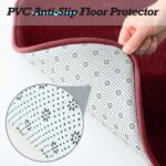 HUXMEYSON Bathroom Rugs Sets 3 Piece, Non-Slip & Quick Dry Bath Mat Set, Ultra Soft Velvet Bath Rugs for Bathroom, Toilet and Shower Floor, Red - Image 4
