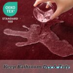 HUXMEYSON Bathroom Rugs Sets 3 Piece, Non-Slip & Quick Dry Bath Mat Set, Ultra Soft Velvet Bath Rugs for Bathroom, Toilet and Shower Floor, Red - Image 5