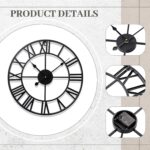 Otoolling 15.7 Inch Metal Wall Clock Metal Tree Leaf Wall Decor Silent Vine Olive Branch Leaf Art Clock for Home Bedroom Living Room Decorations - Image 3