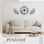 Otoolling 15.7 Inch Metal Wall Clock Metal Tree Leaf Wall Decor Silent Vine Olive Branch Leaf Art Clock for Home Bedroom Living Room Decorations - Image 5