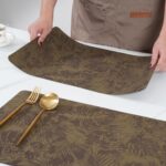 POLYTE Indoor/Outdoor Washable Embossed Vinyl Faux Leather Table Dining Placemats, Set of 4 - Image 6
