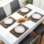 POLYTE Indoor/Outdoor Washable Embossed Vinyl Faux Leather Table Dining Placemats, Set of 4 - Image 7