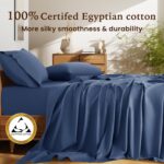Shilucheng 100% Cotton King Size Sheets Set - 1500 Thread Count，Luxury Egyptian Cotton Bed Sheets，5-Star Hotel Quality Sheets, Breathable & Cooling, 16 Inch Deep Pocket - 4 Piece (Navy Blue) - Image 3